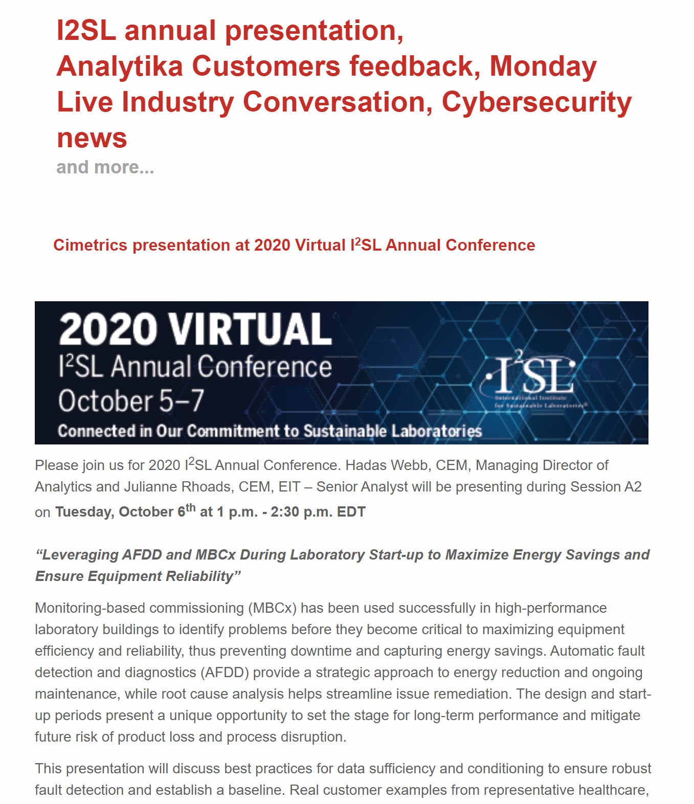 August 2020 newsletter